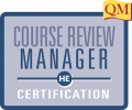course review manager certification text in blue box