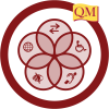 circle with QM logo that contains icons inside overlapping circles